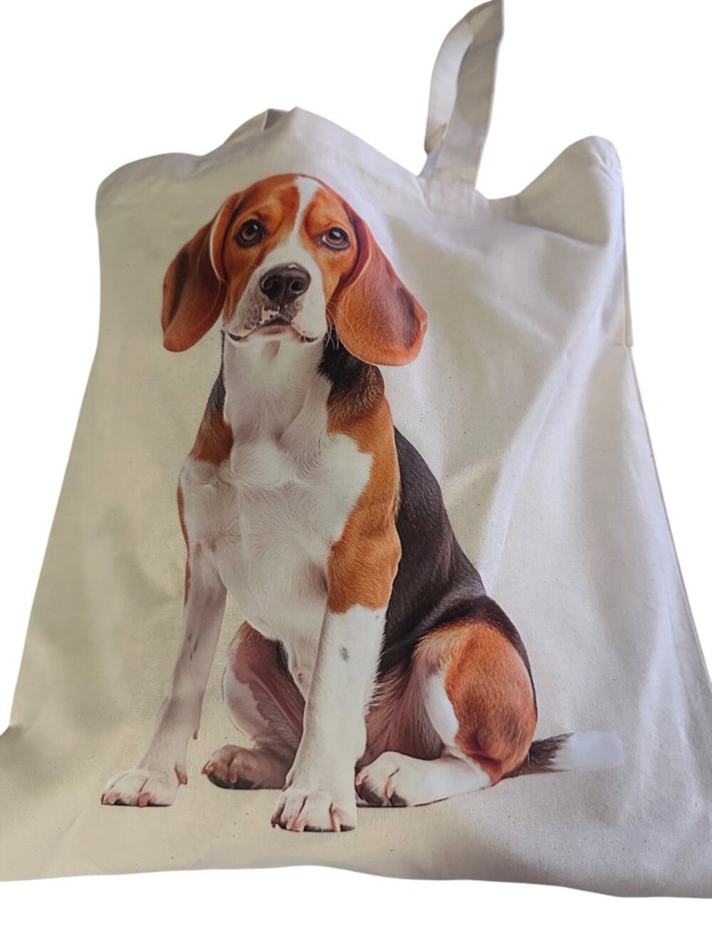 Lzerking Cotton Canvas Tote Bag 15x16 Beagle Dog Print Reusable Bag